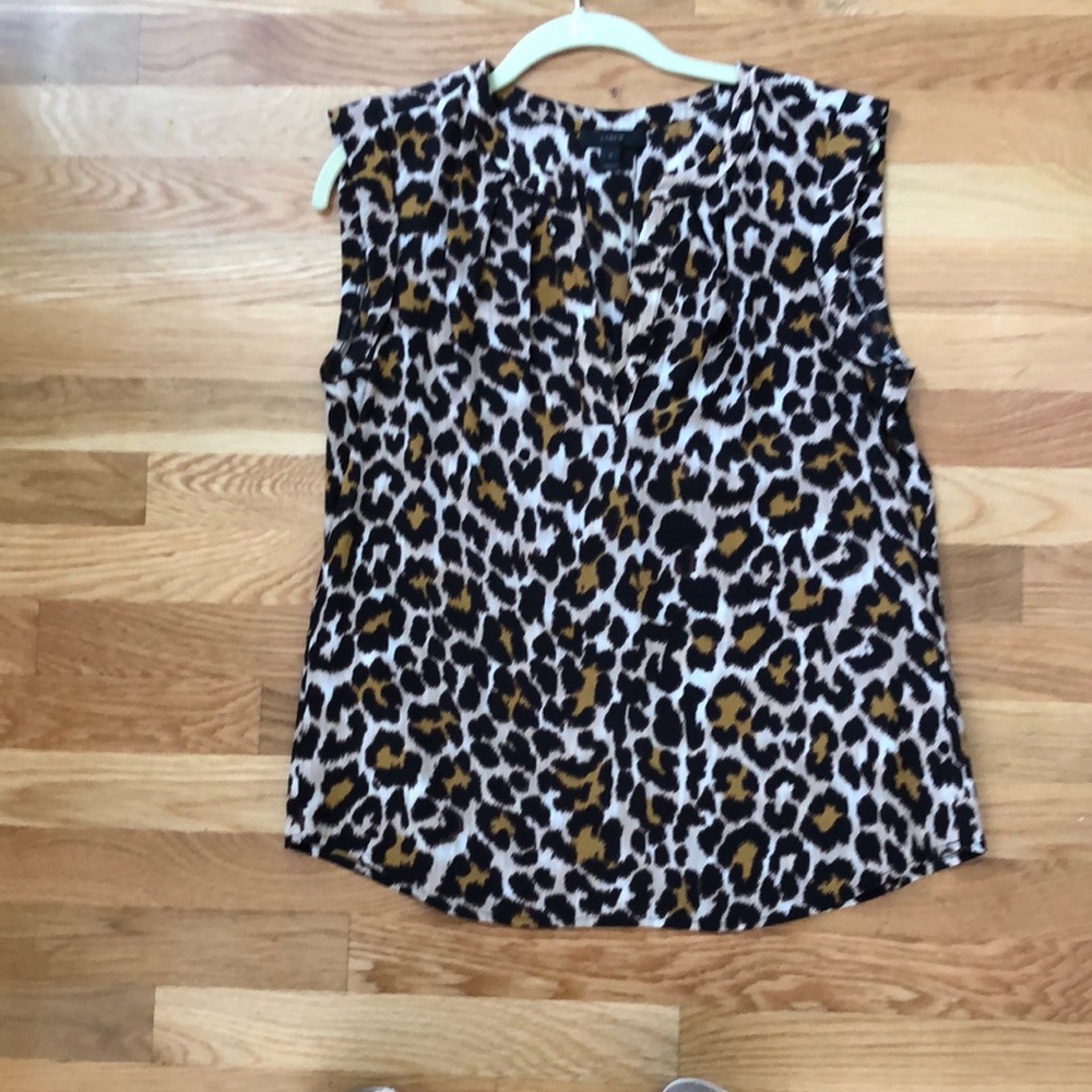 J Crew leopard silk blouse.